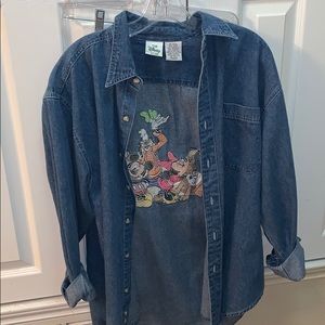 🚗 Vintage Chambray Shirt with Disney Characters